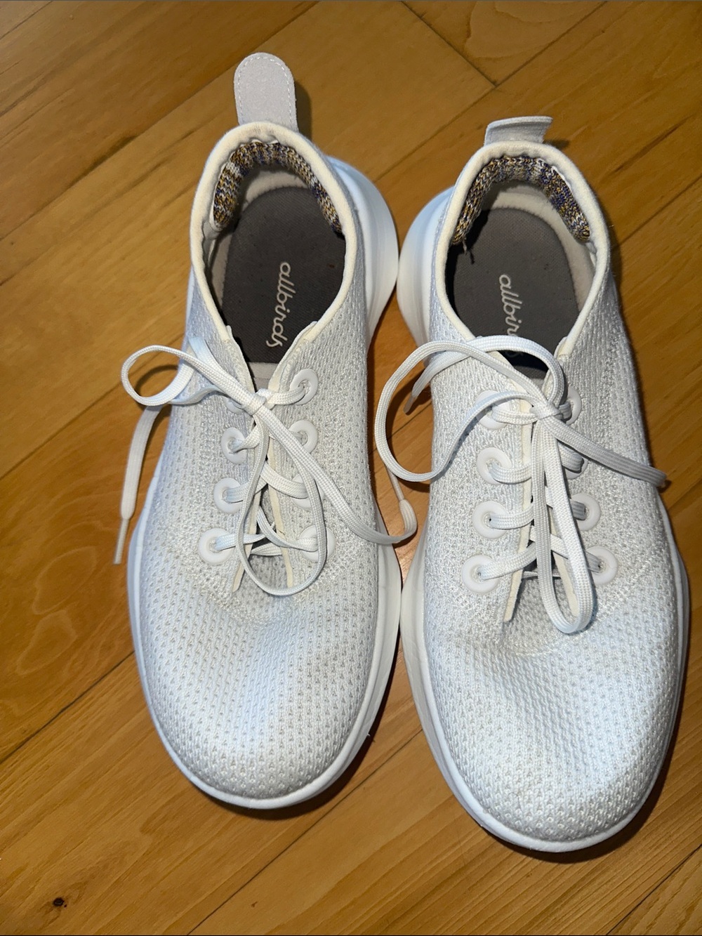 Allbirds White Knit Lace-Up Sneakers 8wide
